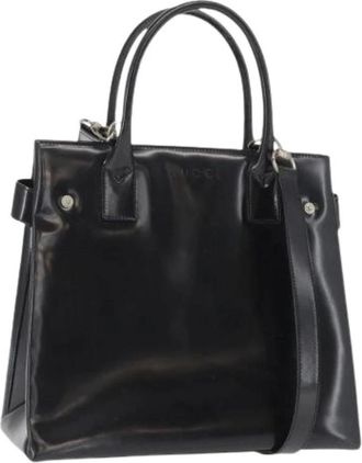 Gucci Pre-owned Handbags, female, Black, Size: ONE SIZE Pre-owned Leather Handbag