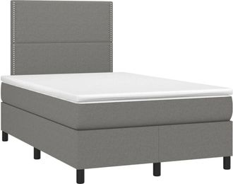 vidaXL Cama Box Spring Con Colch&oacute;n Tela Gris Oscuro 120x190 Cm Vidaxl