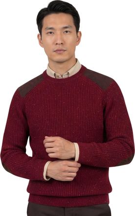 Barbour trui rood gemeleerd gebreid wol lange mouw