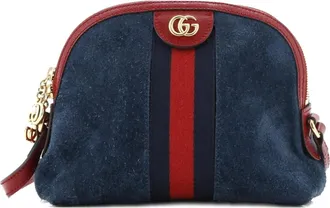 Gucci Ophidia Dome Shoulder Bag Suede Small crossbody bag - Blauw