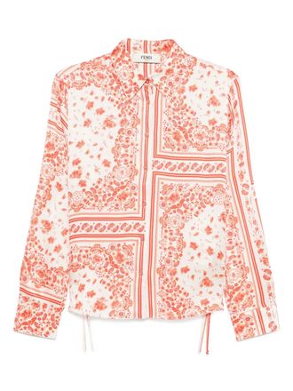 Fendi floral-print silk shirt - women - Silk - 40 - Neutrals
