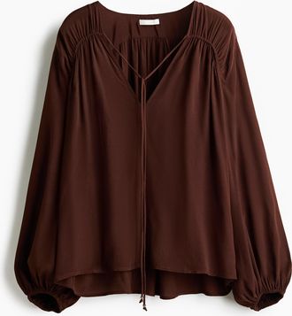 H&M Oversized Viskosebluse - Beige