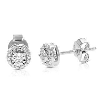 Vir Jewels 1/20 cttw Lab Grown Diamond Composite Earrings in Sterling Silver With Push Backs For Women