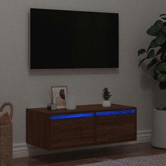 vidaXL Mobile Porta tv con Luci led Rovere Marrone 75x35,5x25 cm - Vidaxl
