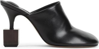Jacquemus Zwarte Leren Pantoffels Verhoog Stijl - Dames - Muiltjes - Zwart - 36 EU - Leer - Schoenen