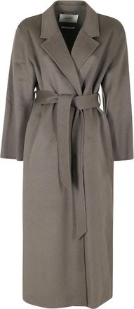 IVY OAK Celia Sue Jas - Dames - Jas met riem - Grijs - XS - Wol - Jassen