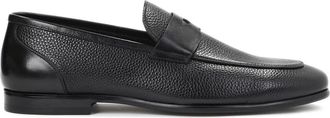 Kazar Heren zwarte graanleren instaploafers - Heren - Loafers - Zwart - 44 EU - Leer - Schoenen