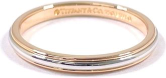 Tiffany & Co. Gold Silver Pink Gold (18K) Platinum 950 Band Ring (Pre-Owned)