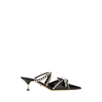 Mach & Mach 55mm Studded Leather Mules - Dames - Muiltjes - Zwart - 37 EU - Leer - Schoenen