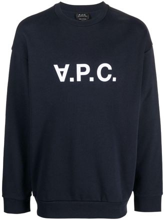 A.P.C. T-shirt met logoprint - Blauw