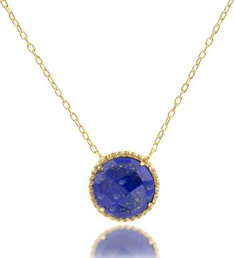 MAX + STONE 18k Gold Over Sterling Silver 3.2 Ct. 10x10mm Round Gemstone Necklace