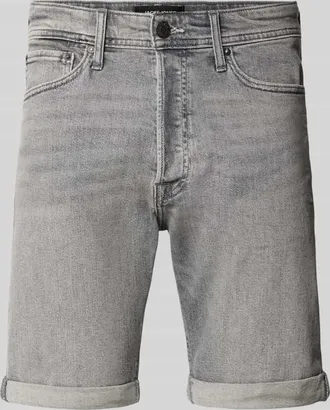 Jack & Jones Jack & Jones Regular Fit Jeansshorts mit Umschlag Modell RICK in Mittelgrau, Gr&ouml;&szlig;e XXL