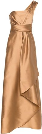 Alberta Ferretti Mikado maxi dress - women - Silk/Polyester/Acetate/Spandex/Elastane/Polyamide/Cupro - 40 - Neutrals