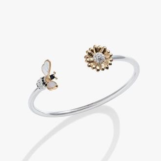 Alex and Ani Sunflower & Bee Flex Cuff in Silver at Nordstrom