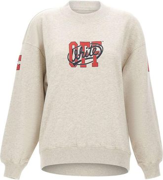 Off-white Grey Graphic Crew Neck Sweatshirt