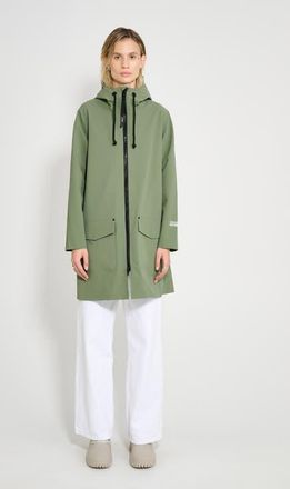 Stutterheim Mosebacke Patch Matte Raincoat in Dry Green at Nordstrom, Size X-Small