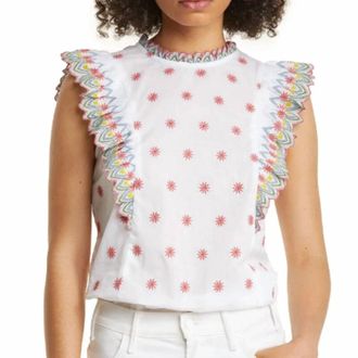 Boden Broderie Anglaise Sleeveless Top In White