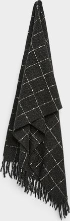 Simons Womens Scattered check velvety scarf