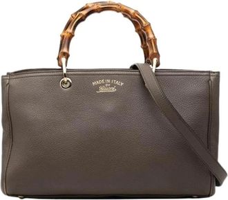 Gucci Pre-owned Bamboo Shopper - Dames - Pre-owned - Bruin - Maat: ONE Size Leer