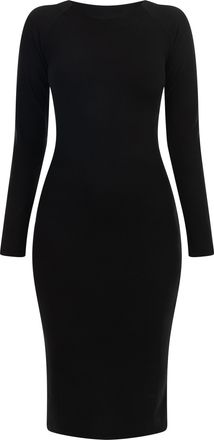 Mymo Midi-jurk met lange mouwen Dames zwart