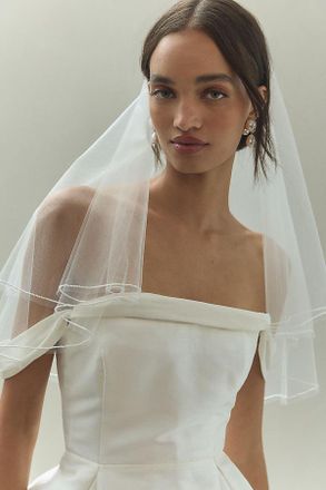 BHLDN Mini Pearl-Trim Shoulder Veil