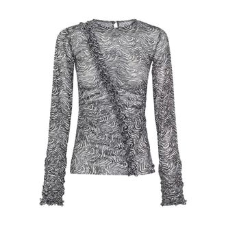 One Teaspoon Blouses, female, Multicolor, Size: 2XS Mesh Blouse With Frill