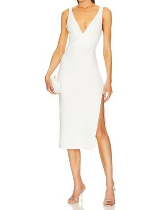 Amanda Uprichard Nelly Midi Dress In Ivory