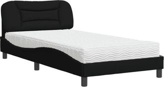 vidaXL Cama Con Colch&oacute;n Tela Negro 100x200 Cm Vidaxl
