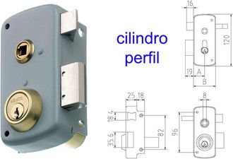 MCM Mcm Cerradura Sobreponer 2556bp- 60-izqda Pintada Cilindro Perf