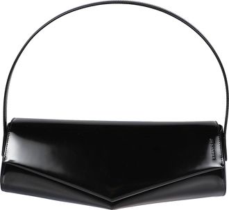 Jil Sander Kante Flap Shoulder Glossy Leather Shoulder Bag