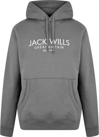 Jack Wills Heren Batsford Logo Hoodie (Leisteen)