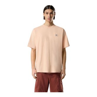 Stone Island T-Shirts, male, Pink, Size: S 2100030 Combed Cotton Jersey