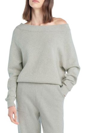 Favorite Daughter The Staying In One-Shoulder Cotton & Cashmere Pullover in Heather Grey at Nordstrom, Size X-Small