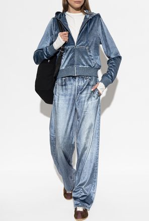 Rag & Bone Velvet Straight-Leg Trousers, Womens, Blue