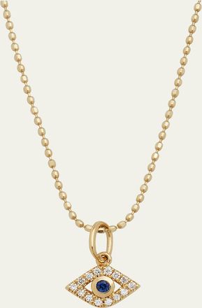 Sydney Evan 14k Gold Tiny Evil Eye Charm Necklace