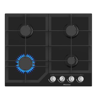 Hisense Gg643b - Placa De Gas Empotrada De 60 Cm Y 4 Quemadores, Color Negro