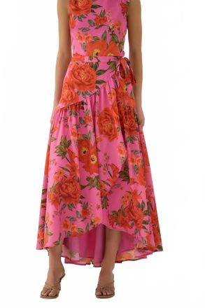 Hutch Vicky Wrap Skirt In Fuchsia/multi