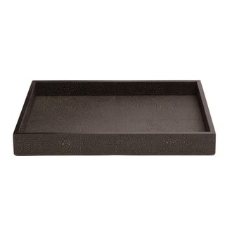Posh Trading Company Chelsea Medium Tray - Faux Shagreen Chocolate in Brown