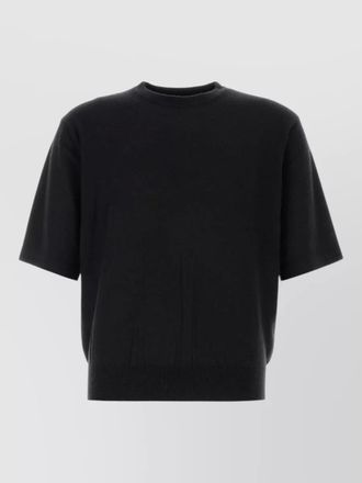 Auralee cashmere crew neck sweater short sleeves