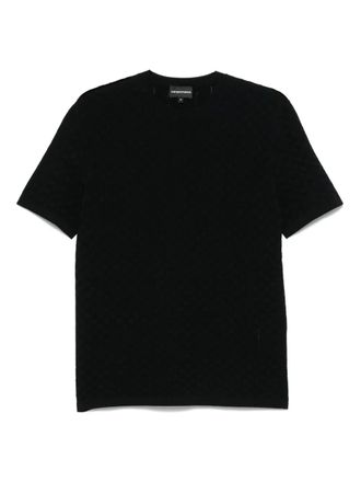 Emporio Armani geometric-pattern T-shirt - Black