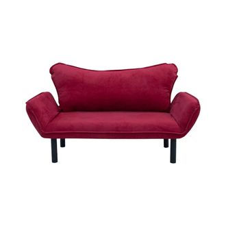 Dmora Sof&aacute; Cama 2 Plazas Aquilonis, Sof&aacute; Transformable, Sof&aacute; Para Invitados, Sill&oacute;n Cama Con Almacenaje, 140x65 H70 Cm, Rojo - Dmora