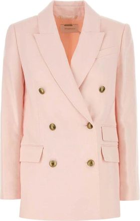 Zimmermann Pastel Pink Linen Crush Blazer - Dames - Blazers - Roze - L - Linnen - Jassen