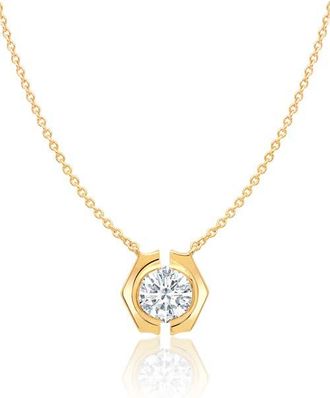 Crislu Solara Cubic Zirconia Necklace in 18Kt Yellow Gold /Clear Stone at Nordstrom, Size 16 In