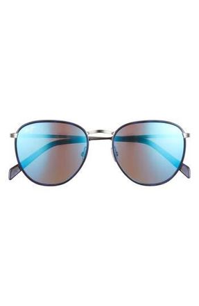 Maui Jim 54mm Fashion Round Polarized Sunglasses in Blue Silver Blue at Nordstrom Rack