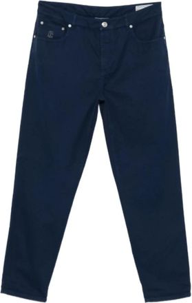 Brunello Cucinelli Logo Jeans - Heren - Regular Fit Jeans - Blauw - 2XL - Katoen - Jeans