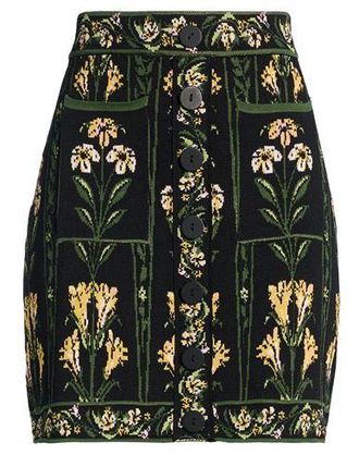 Farm Rio FLOWERS ARCH BLACK KNIT SKIRT