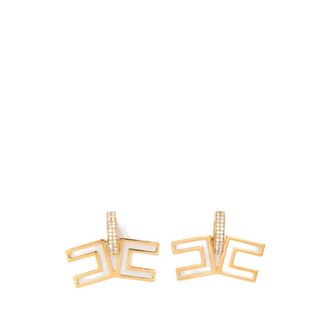 Elisabetta Franchi Earrings, female, Yellow, Size: ONE SIZE Earrings with rhinestones