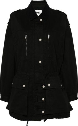 Isabel Marant Joanna drawstring jacket - women - Cotton/Cotton - 38 - Black