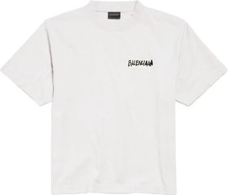 Balenciaga Masking Tape T-shirt - Dames - T-shirts - Wit - XS - Katoen - Tops