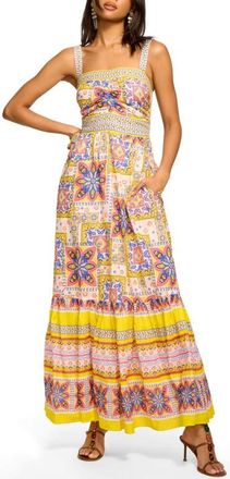 Ramy Brook Alora Tile Print Sleeveless Dress in White Piazza at Nordstrom, Size Xx-Large